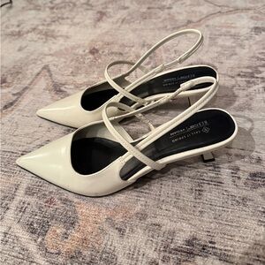 Call It Spring Ivory Pointed-Toe Slingback Kitten Heels
